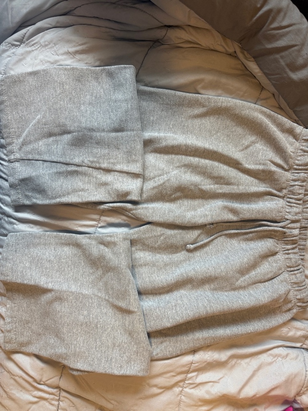 Wide-Leg Knit Lounge Pants - Gray